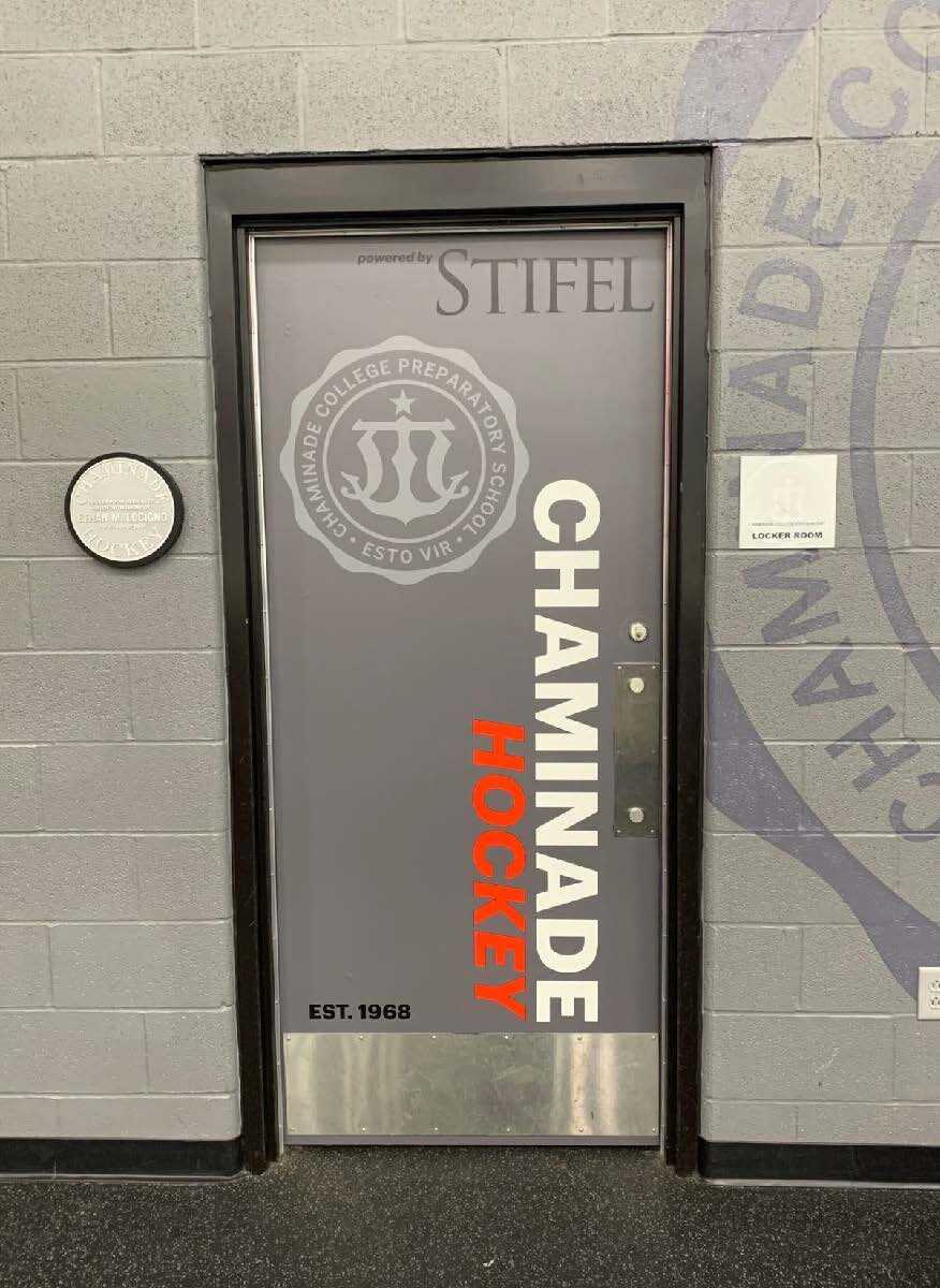 Chaminade Hockey Locker Room Door Graphics
