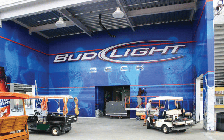 Bud Light and Exterior Graphics applied on wall